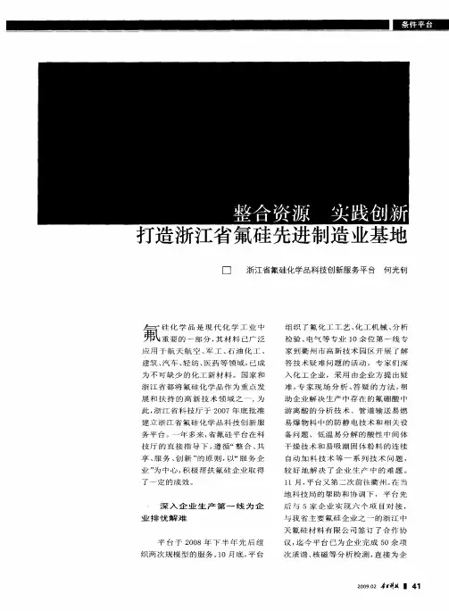 整合资源 实践创新 打造浙江省氟硅先进制造业基地