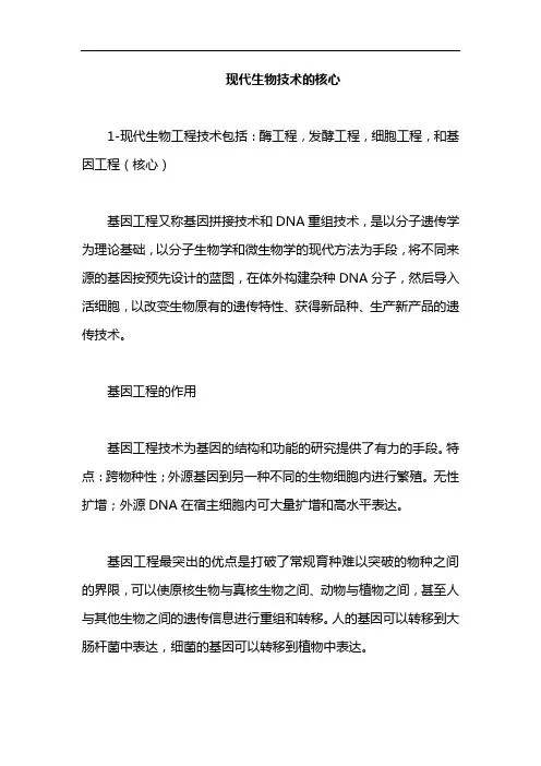 现代生物技术的核心