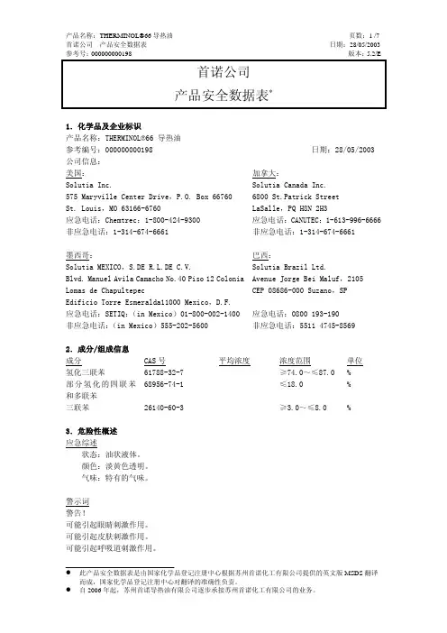 MSDS_of_T-VP1导热油