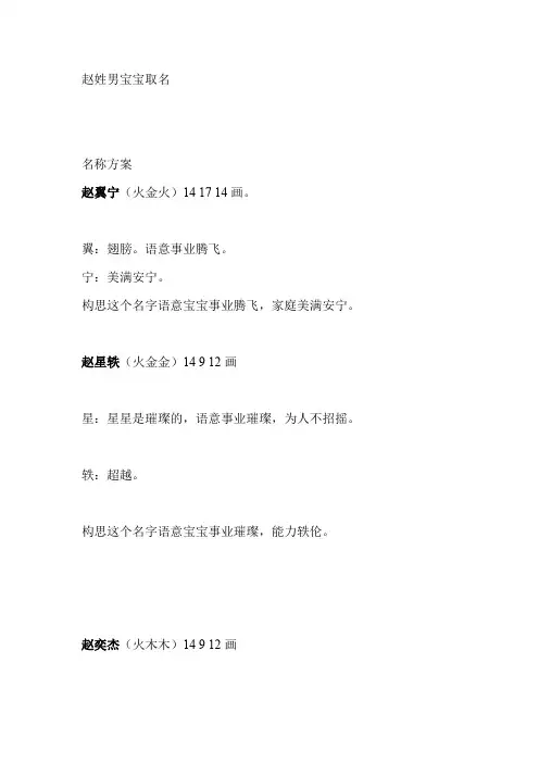 赵姓男宝宝取名