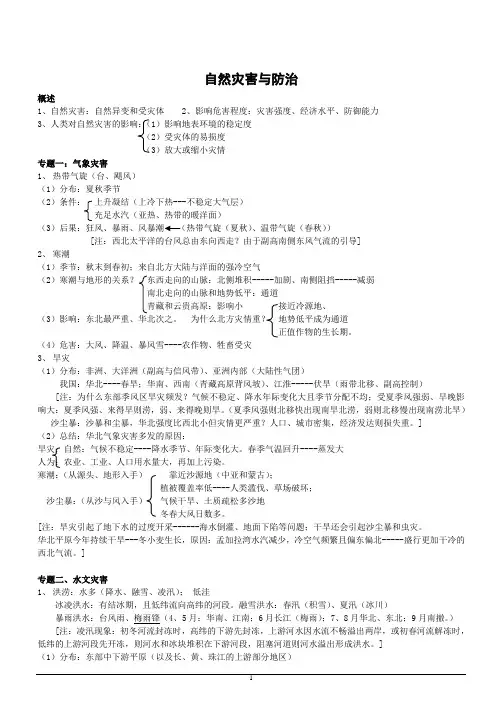 2020人教版高考地理复习专题之选修-自然灾害与防治