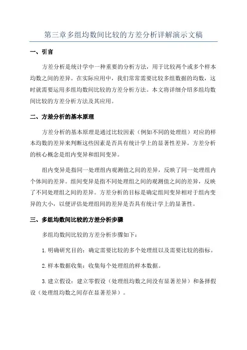 第三章多组均数间比较的方差分析详解演示文稿