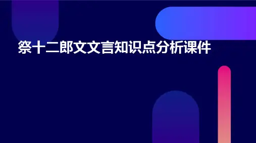 祭十二郎文文言知识点分析课件