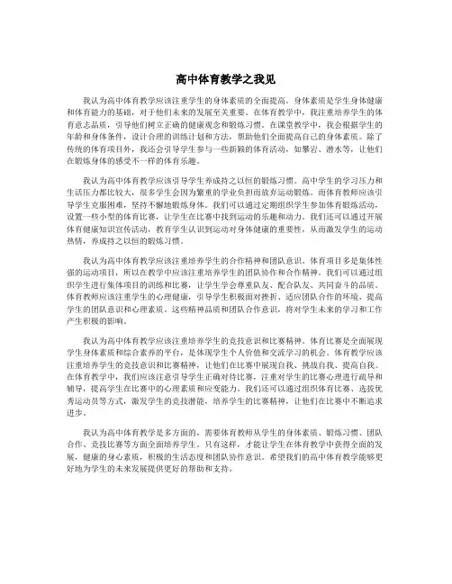 高中体育教学之我见