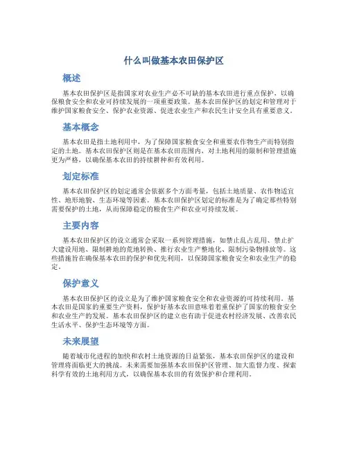 什么叫做基本农田保护区