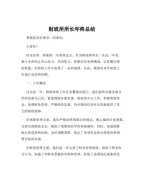 财政所所长年终总结