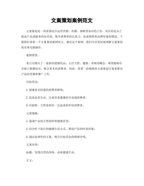 文案策划案例范文