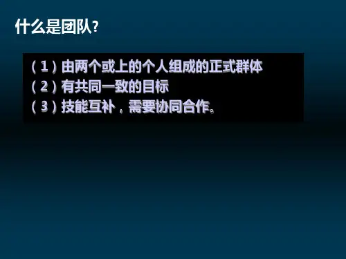 如何打造高效团队PPT40页