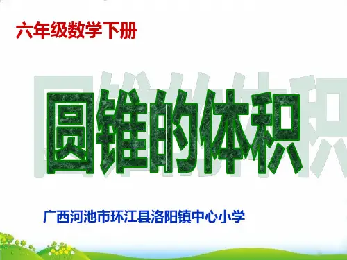 六年级下册数学PPT-圆锥的体积-人教版(25)(15张)-精品课件