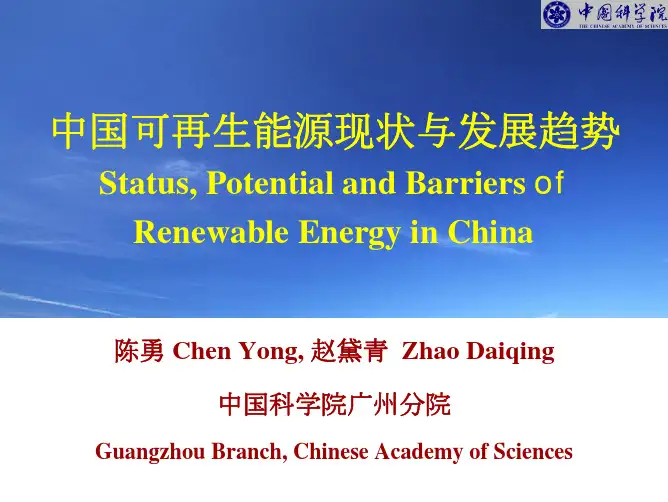 中国可再生能源现状与发展趋势(ppt 41页)