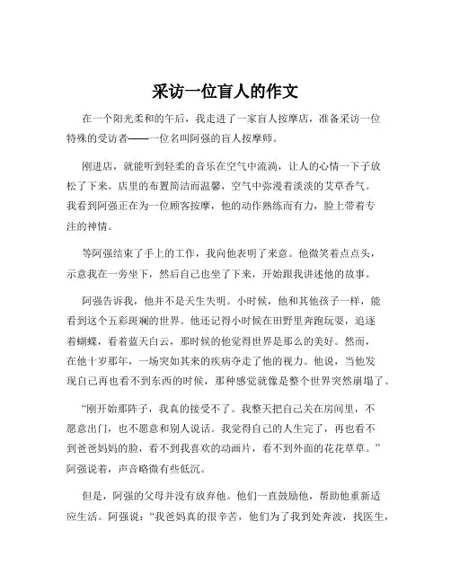 采访一位盲人的作文