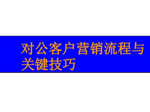银行对公客户经理综合营销技能提升