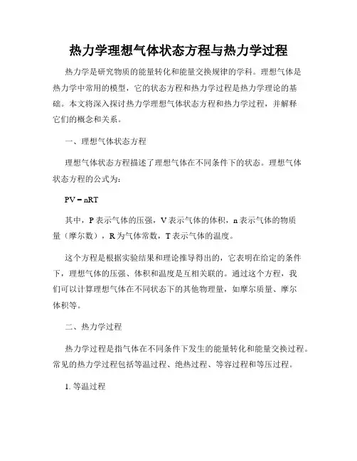 热力学理想气体状态方程与热力学过程