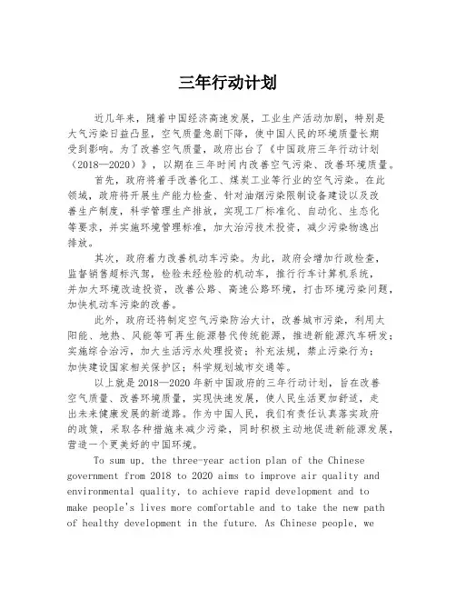 三年行动计划