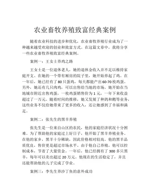 农业畜牧养殖致富经典案例