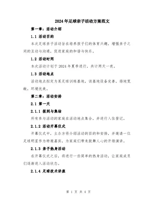 2024年足球亲子活动方案范文