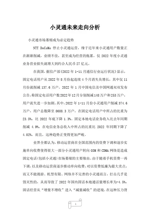 2023年小灵通未来走向分析