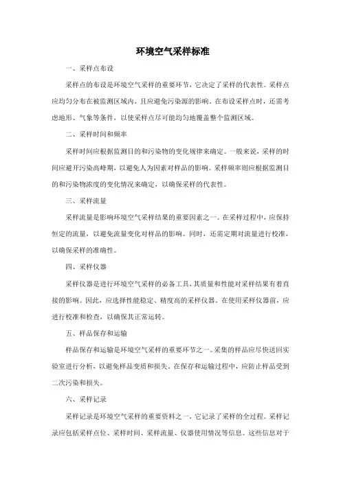 环境空气采样标准