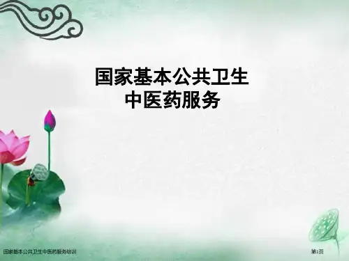 国家基本公共卫生中医药服务培训