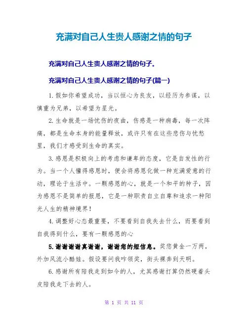 充满对自己人生贵人感激之情的句子
