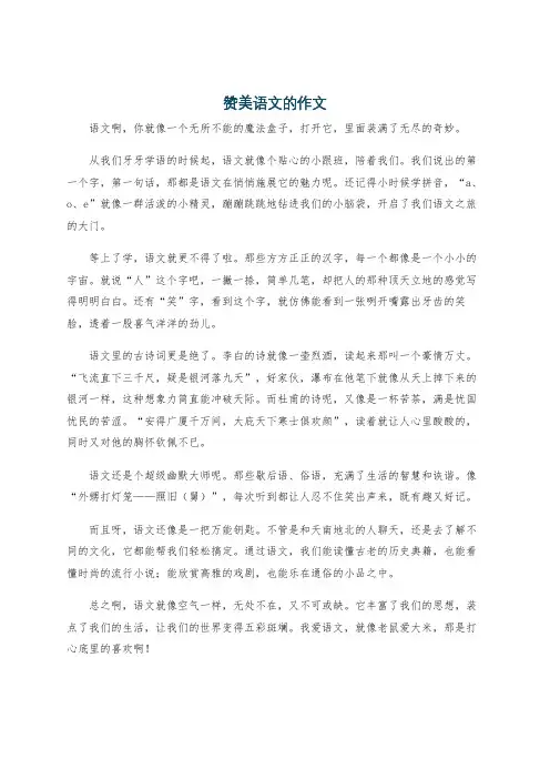 赞美语文的作文