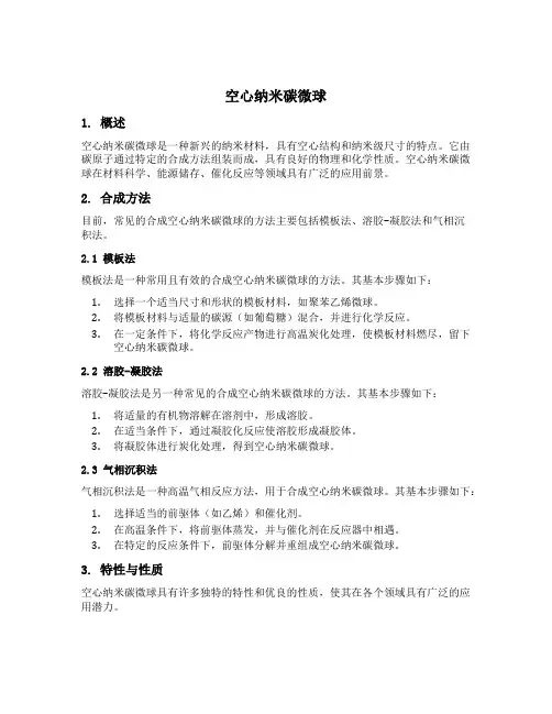 空心纳米碳微球