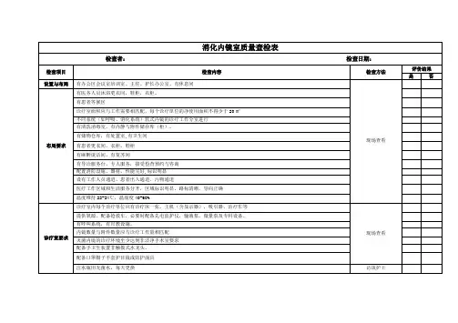 消化内镜室质量查检表