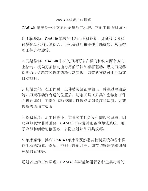 ca6140车床工作原理