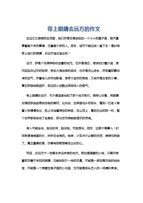带上眼睛去远方的作文