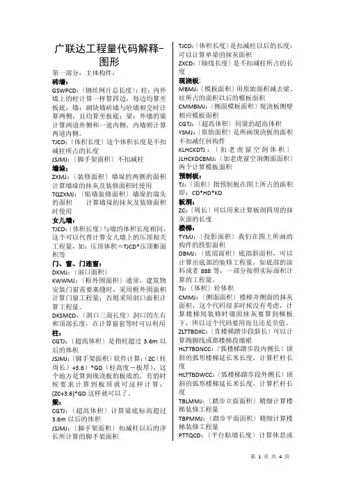 广联达工程量代码解释