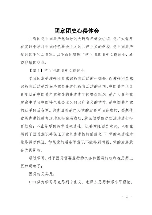 团章团史心得体会