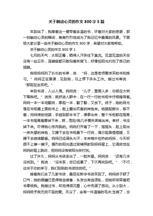 关于触动心灵的作文800字5篇