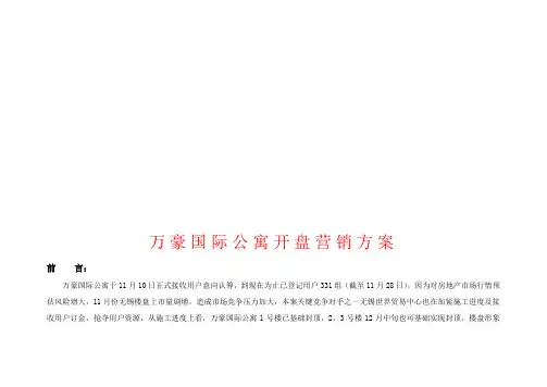公寓开盘营销方案样本