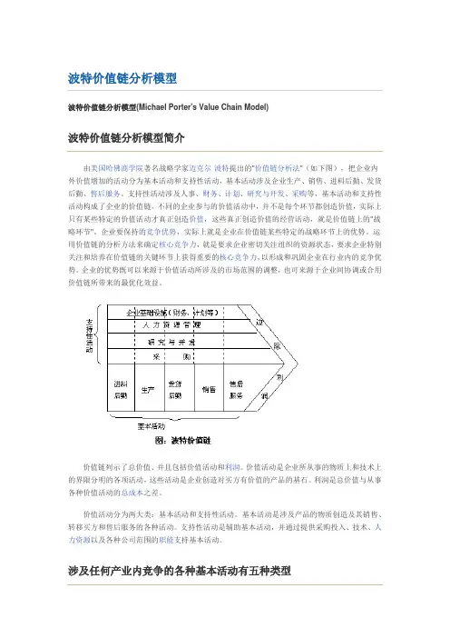 波特价值链分析模型