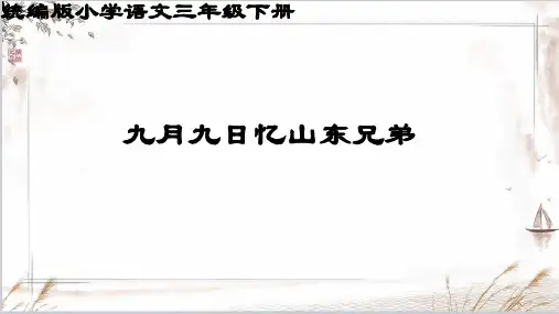 9.古诗三首《九月九日忆山东兄弟》课件(共19张PPT)