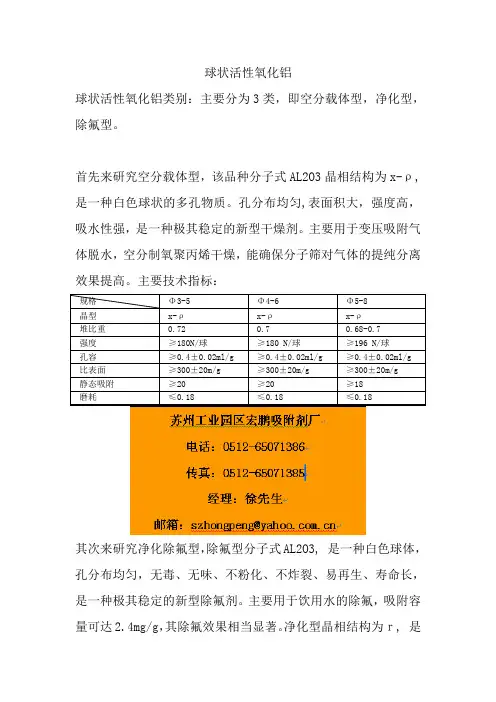 球状活性氧化铝