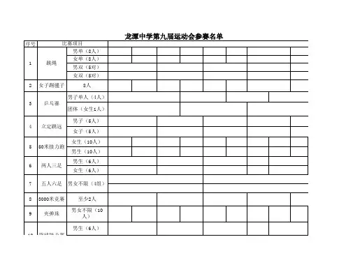 运动会安排人员名单