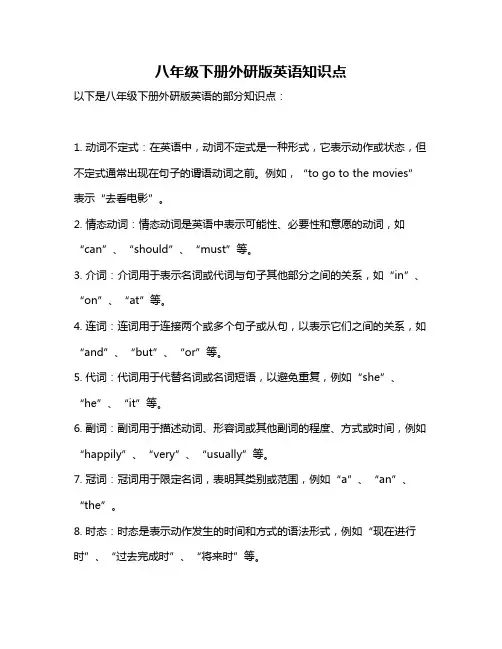 八年级下册外研版英语知识点