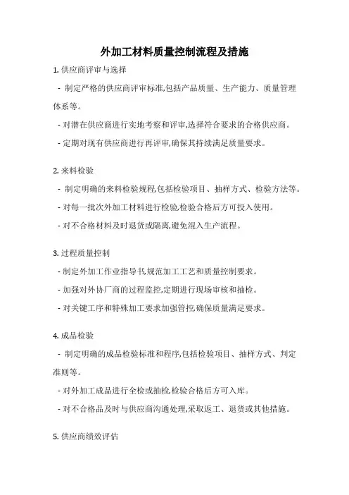 外加工材料质量控制流程及措施