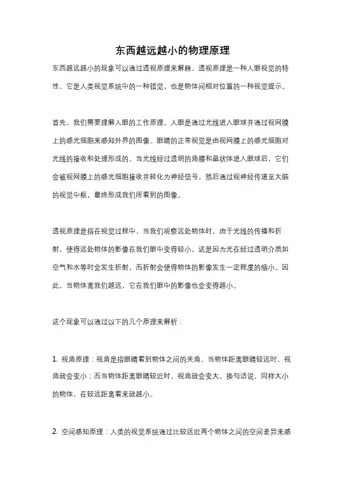 东西越远越小的物理原理