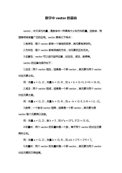数学中vector的基础