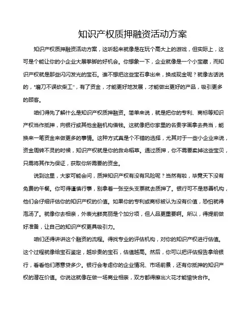 知识产权质押融资活动方案