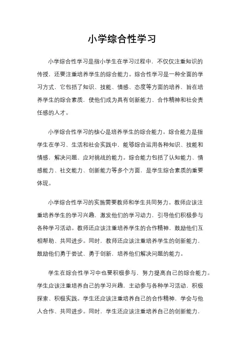 小学综合性学习