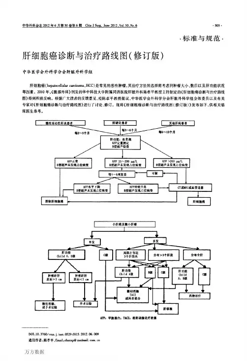 肝细胞癌诊断与治疗路线图(修订版)