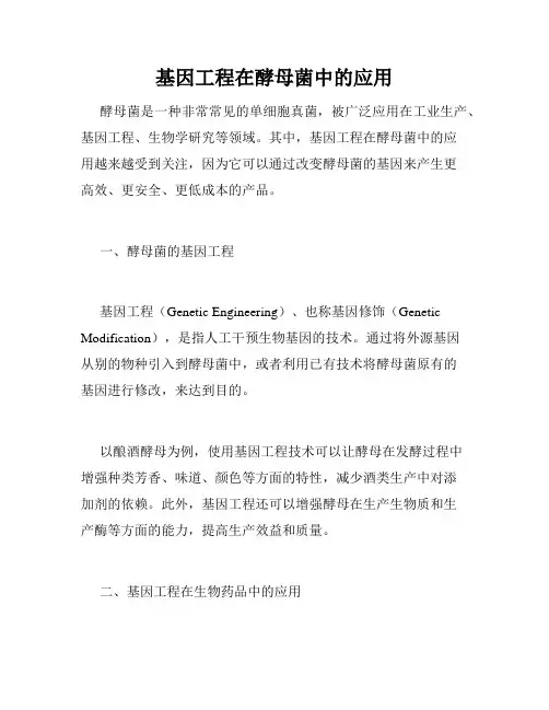 基因工程在酵母菌中的应用