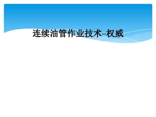 连续油管作业技术--权威