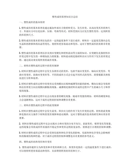 塑性成形原理知识点总结