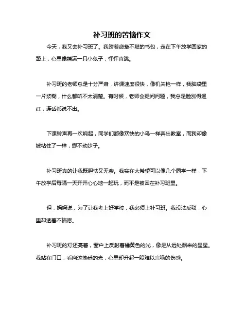 补习班的苦恼作文