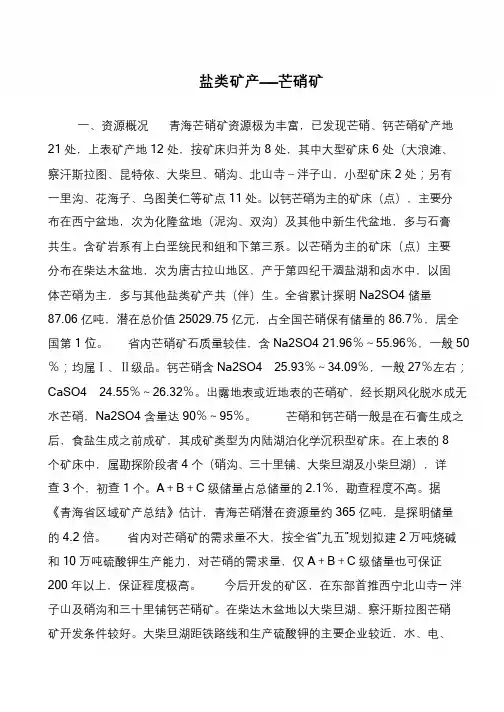 盐类矿产——芒硝矿