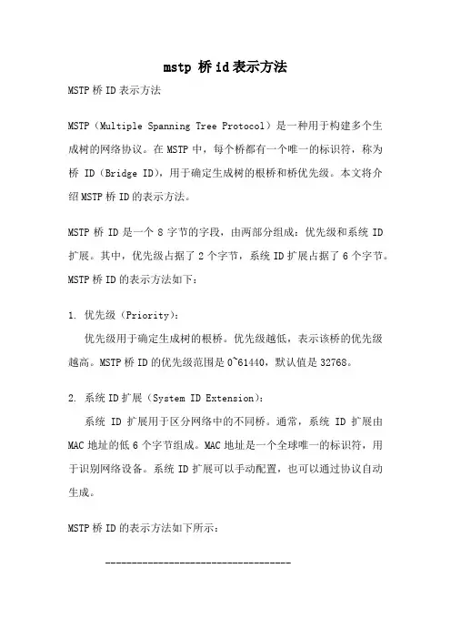 mstp 桥id表示方法
